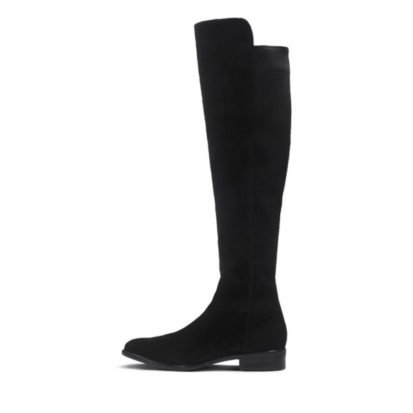 Clarks Womens Caddy Belle Knee High Boots Black | UK-6813790